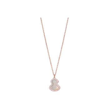 Колье Qeelin Petite wulu из розового золота с бриллиантами и перламутром