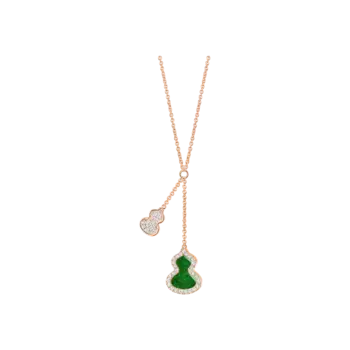 Колье Qeelin Wulu из розового золота с нефритом и бриллиантами