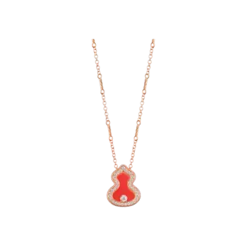 Колье Qeelin Wulu из розового золота с бриллиантами и агатом