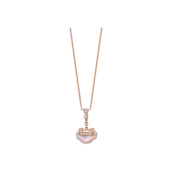 Колье Qeelin Yu yi из розового золота с бриллиантами и перламутром