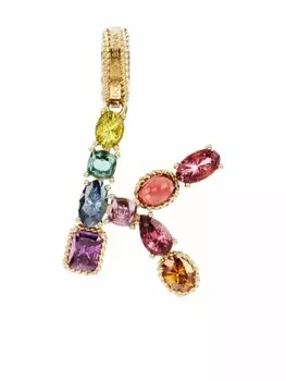Колье Rainbow Alphabet K из желтого золота с камнями Dolce & Gabbana, золотой