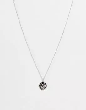 Колье Reclaimed Vintage с подвеской Saint Christopher из полированного серебра