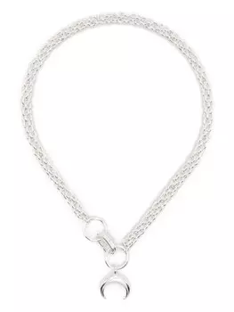 Колье Recycled Pewter Moon Marine Serre, серебряный