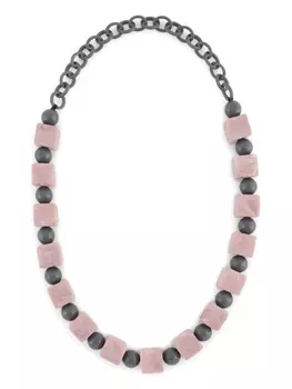 Колье с бусинами Emporio Armani, серый