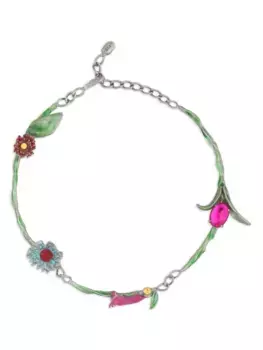 Колье с цветочным декором Marni, серебяный