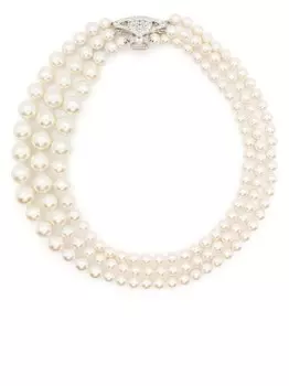 Колье с декором Orb и жемчугом Vivienne Westwood, нейтральный цвет