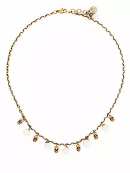 Колье с декором Skull Alexander McQueen, золотой
