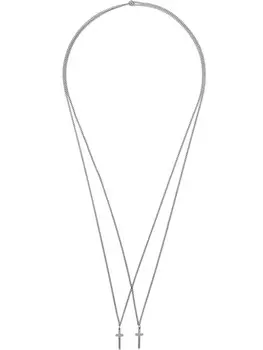 Колье с двумя крестами Dsquared2, металлик