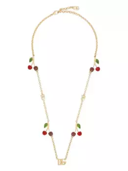 Колье с кристаллами и логотипом DG DOLCE & GABBANA, золотой