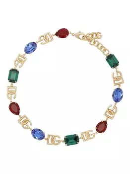 Колье с кристаллами и логотипом Dolce & Gabbana, золотой