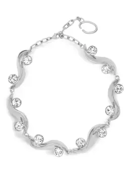 Колье с кристаллами Oscar de la Renta, серебяный