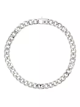 Колье с логотипом AMI Paris, серебряный