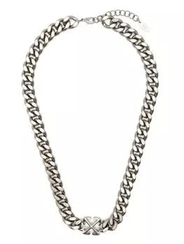 Колье с логотипом Arrows Off-White, серебряный