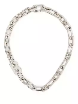 Колье с логотипом BALENCIAGA, серебяный