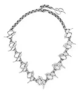 Колье с логотипом BLUMARINE, серебяный