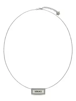 Колье с логотипом Versace, серебряный
