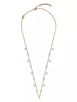 Колье с логотипом VLogo Signature и жемчугом Valentino Garavani, золотой