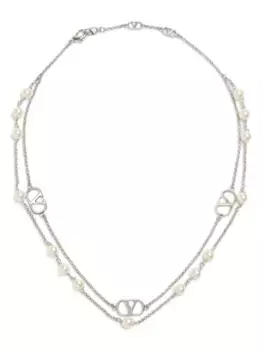 Колье с логотипом VLogo Signature VALENTINO GARAVANI, серебяный