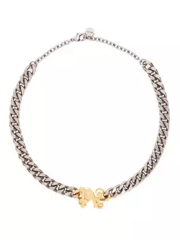 Колье с монограммой PA Palm Angels, серебряный