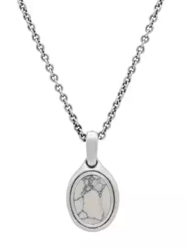 Колье с овальной подвеской John Varvatos, серебяный