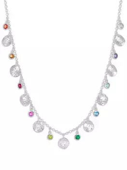 Колье с подвесками и камнями DOWER AND HALL, серебяный