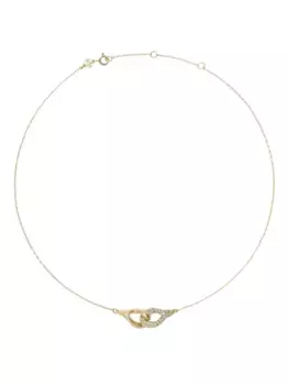 Колье с подвеской Interlocking Wishbone Tory Burch, золотой