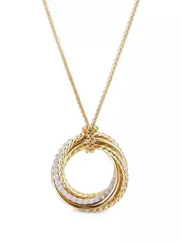 Колье с подвеской из желтого золота с бриллиантами David Yurman, золотой