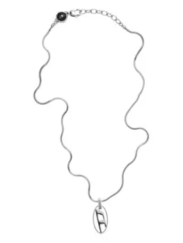 Колье с подвеской-логотипом Diesel, серебряный