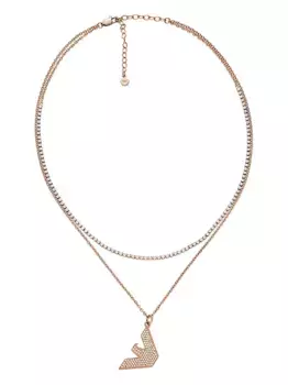 Колье с подвеской-логотипом EMPORIO ARMANI, розовый