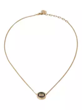 Колье с подвеской-логотипом MIU MIU, золотой