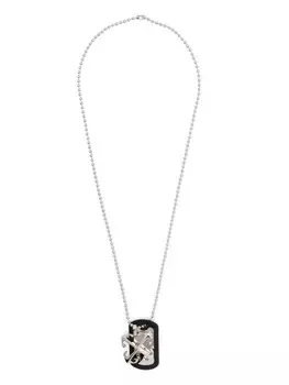 Колье с подвеской-логотипом Off-White, серебряный