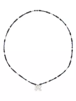 Колье с подвеской-логотипом Palm Angels, черный