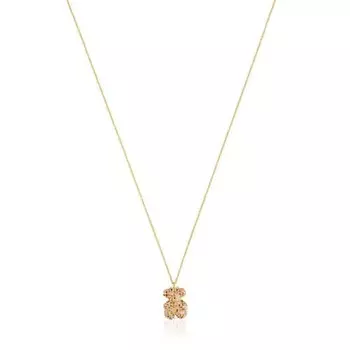 Колье с подвеской Tous Gemstone Bold Bear, золото/драгоценные камни
