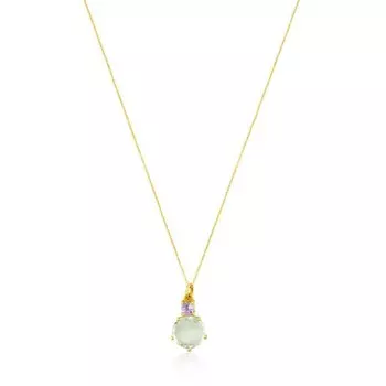 Колье с подвеской Tous Ivette Praseolite And Amethyst, золото/драгоценные камни