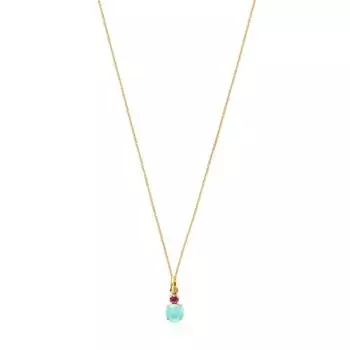 Колье с подвеской Tous Mini Ivette, золото/рубин