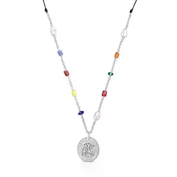 Колье с подвеской Tous Oceaan Cameo Multicolored, серебро/стекло