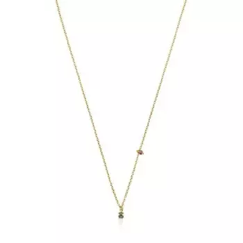 Колье с подвеской Tous Vermeil New Motif With Chrome Diopside Bear, позолоченное серебро