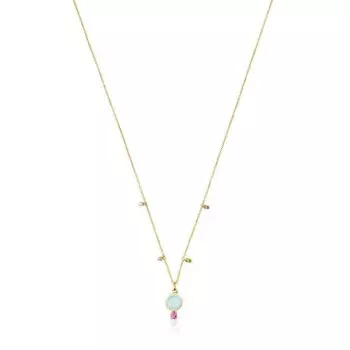 Колье с подвеской Tous Virtual Garden With Chalcedony And Gemstones, золото/драгоценные камни