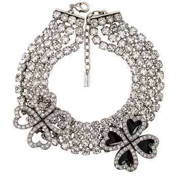 Колье Saint Laurent Clover Choker, серебристый