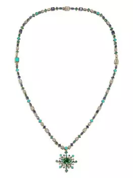 Колье Spectra из желтого золота с камнями Anabela Chan, зеленый