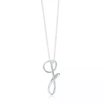 Колье Tiffany & Co. Alphabet Letter "G", серебро/бриллианты