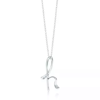 Колье Tiffany & Co. Alphabet Letter "H", серебро/бриллианты