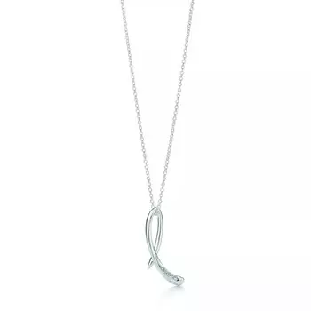 Колье Tiffany & Co. Alphabet Letter "L", серебро/бриллианты