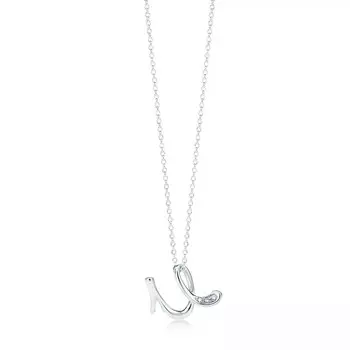 Колье Tiffany & Co. Alphabet Letter "U", серебро/бриллианты