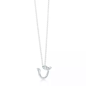 Колье Tiffany & Co. Alphabet Letter "V", серебро/бриллианты