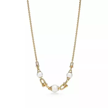Колье Tiffany & Co. Link, желтое золото с жемчугом