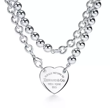 Колье Tiffany & Co. Return to Tiffany Heart Tag Wrap, серебро