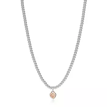 Колье Tiffany & Co. Return to Tiffany Heart Tag Bead, розовое золото/серебро