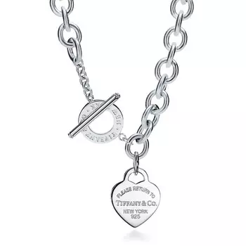 Колье Tiffany & Co. Return to Tiffany Heart Tag Toggle, серебро