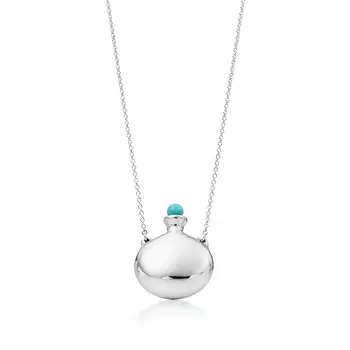 Колье Tiffany & Co. x Elsa Peretti Bottle Round Bottle, серебро/бирюза